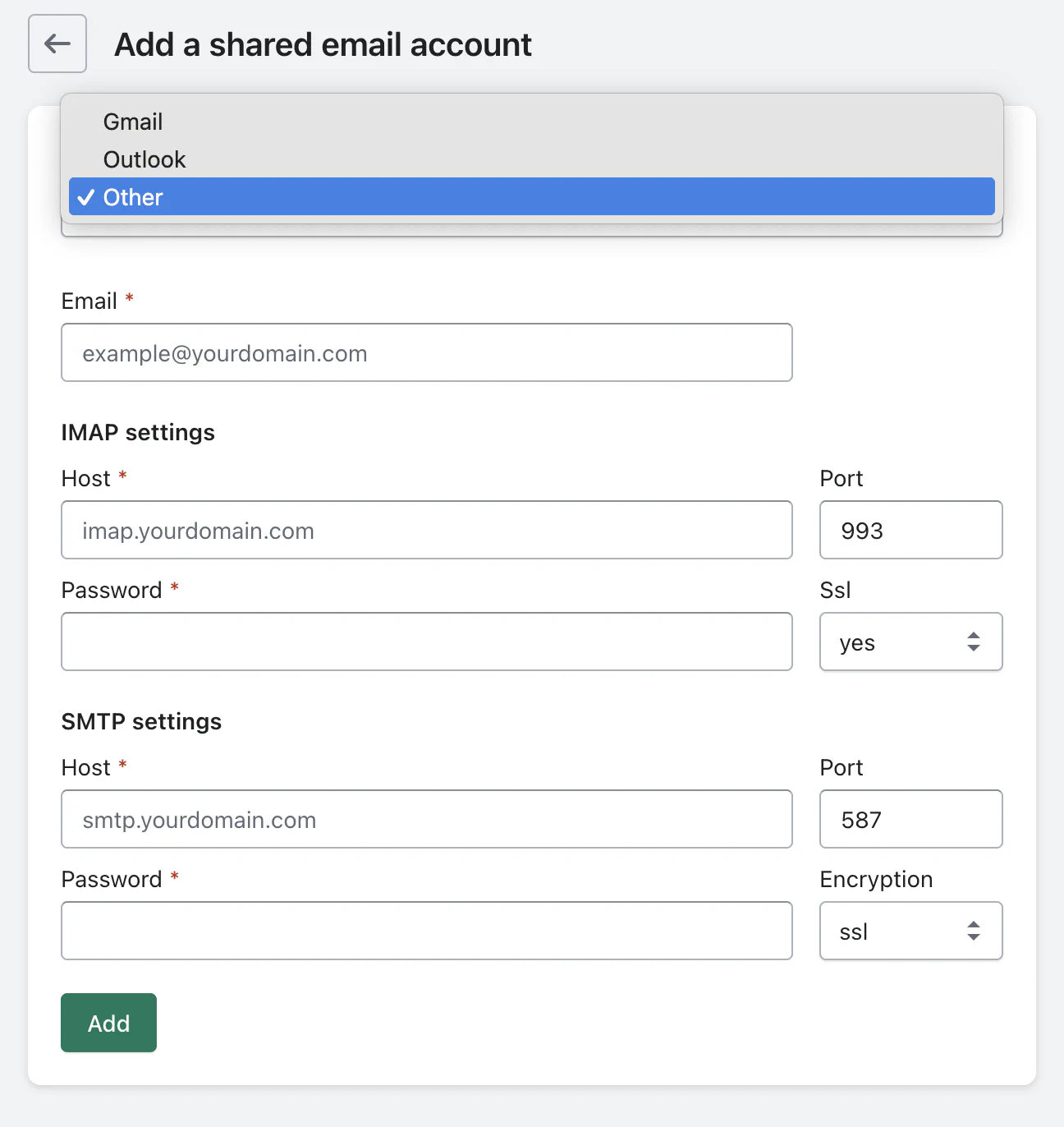 Add email account