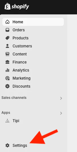 Store settings link